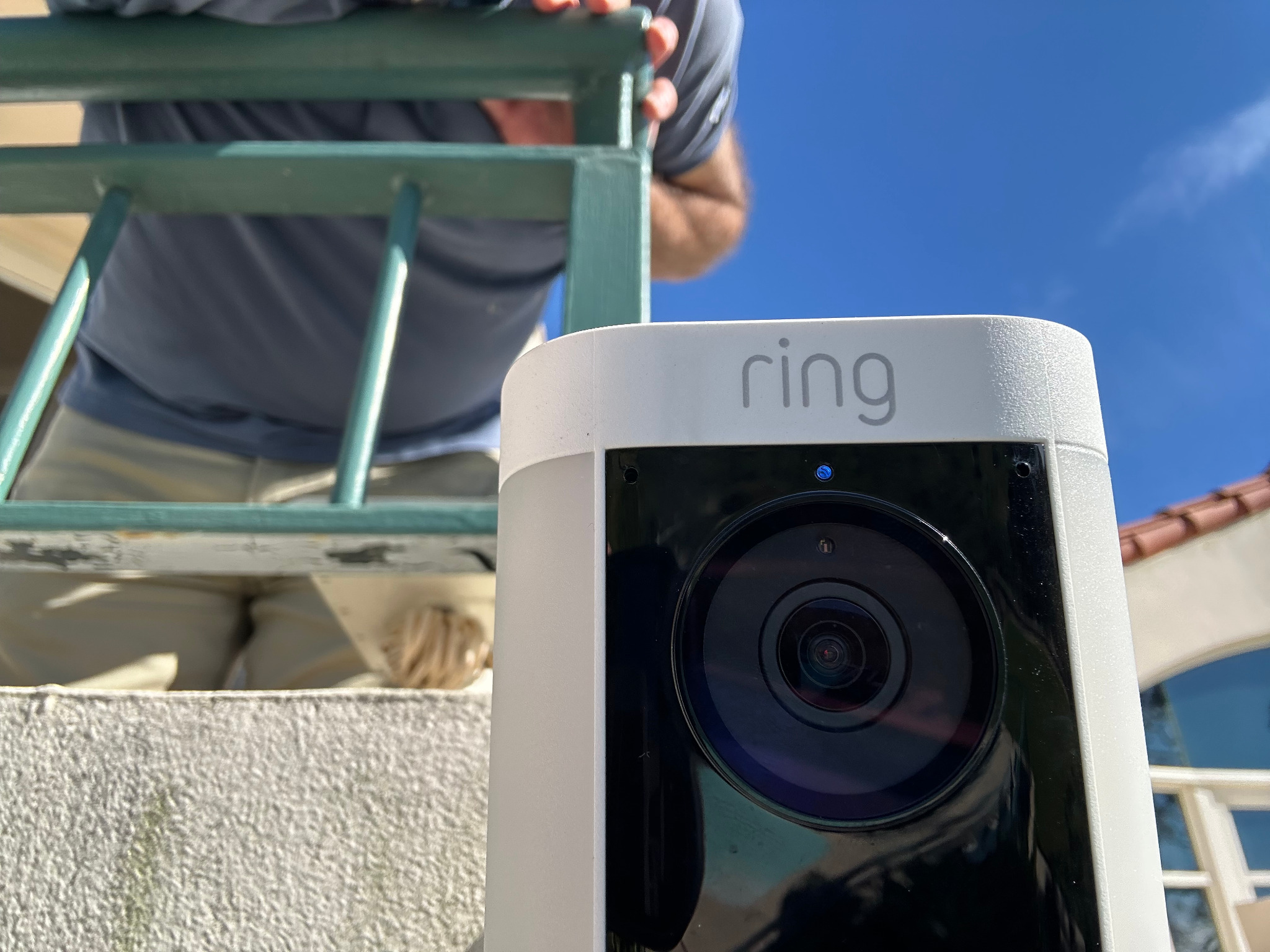 Ring camera installation close-up